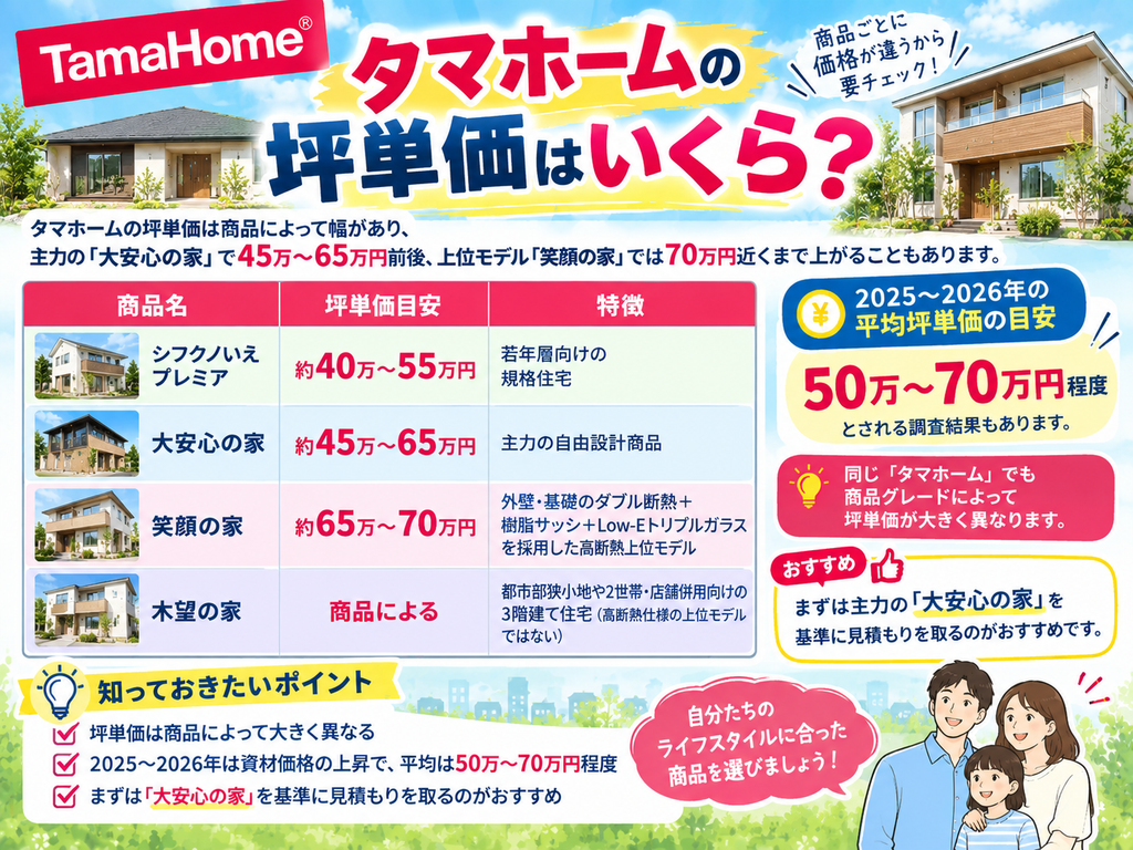 What is the price per tsubo for a Tamahome house?