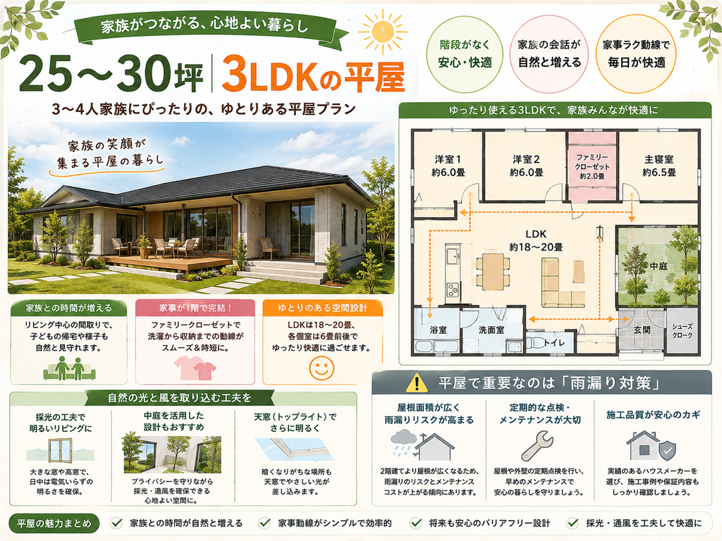 25–30 tsubo | 3LDK Single-Story House