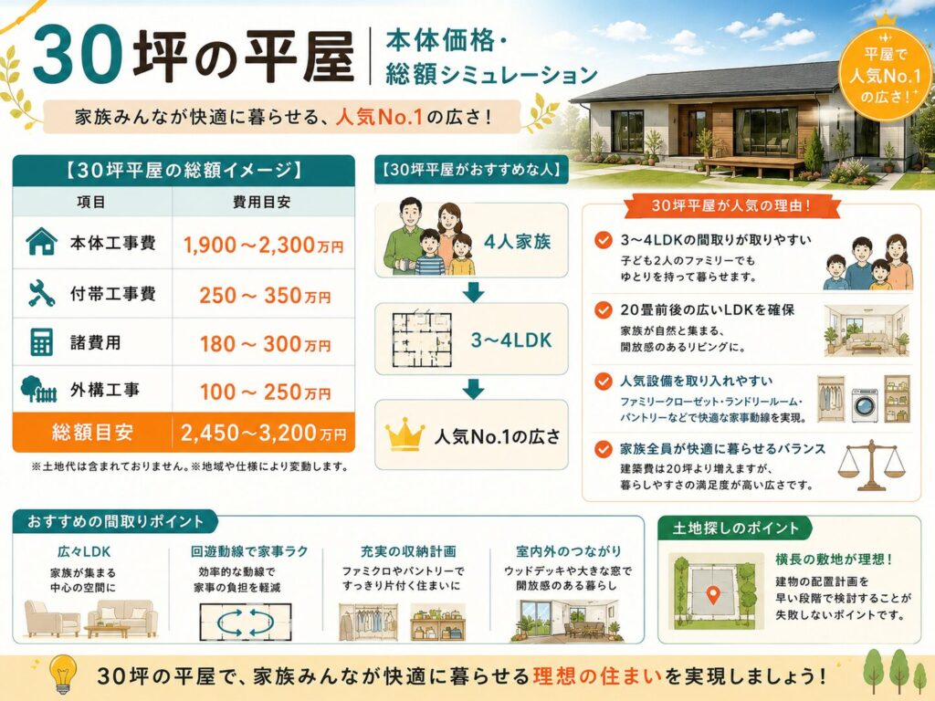30-Tsubo Single-Story House | Base Price & Total Cost Simulation