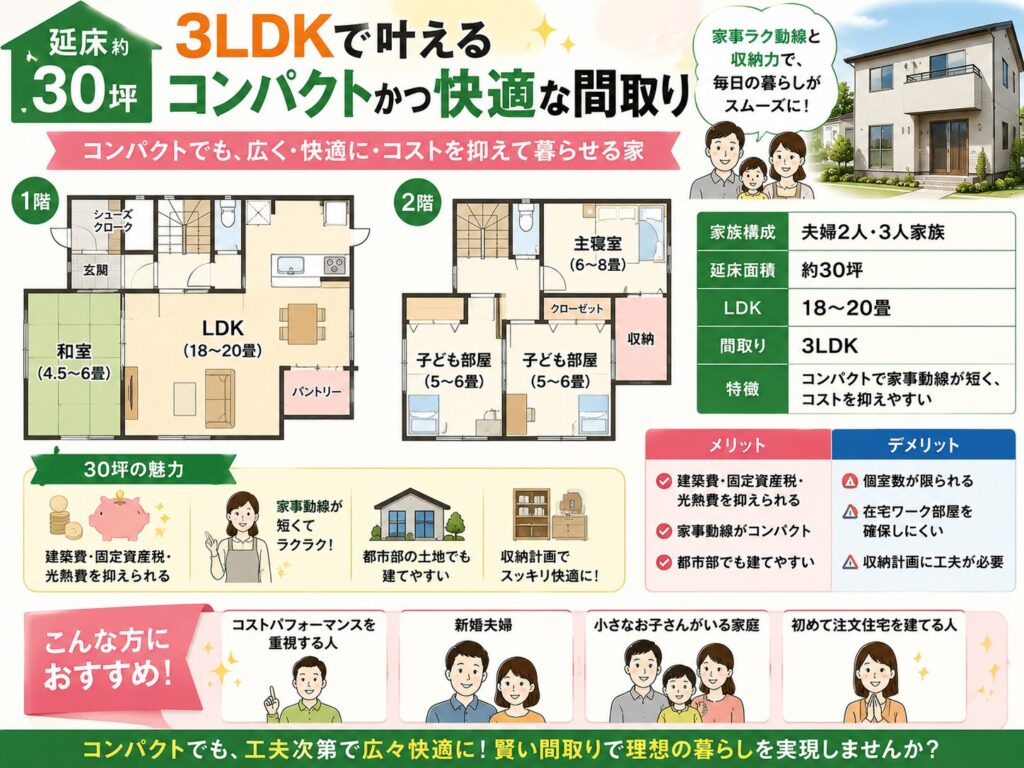 30 Tsubo | A compact yet comfortable 3LDK layout