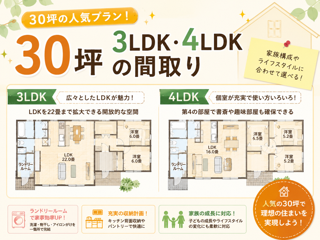 30 tsubo | 3LDK/4LDK floor plan