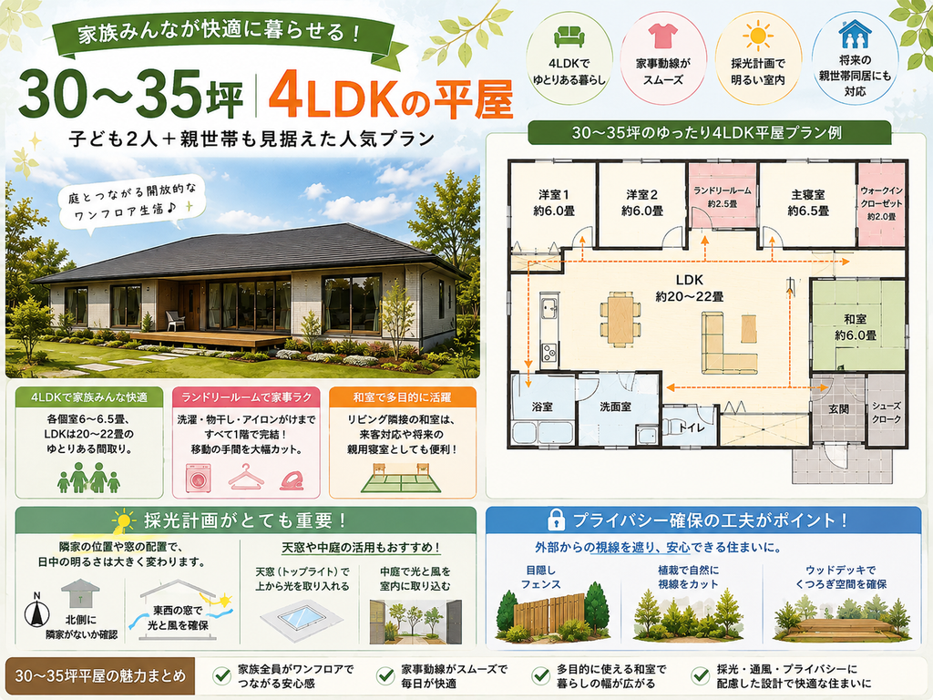 30–35 tsubo | 4LDK Single-Story House