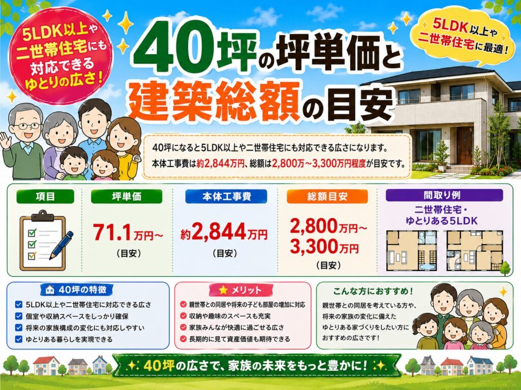 Estimated Cost per Tsubo and Total Construction Cost for a 40-Tsubo House