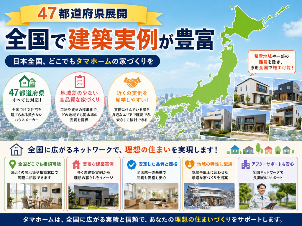 Operations across all 47 prefectures—an extensive portfolio of completed projects nationwide.