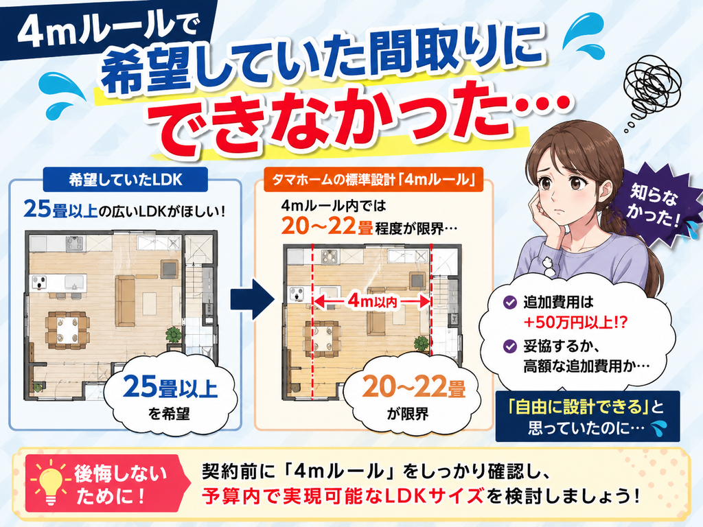 I couldn't get the floor plan I wanted due to the 4-meter rule.