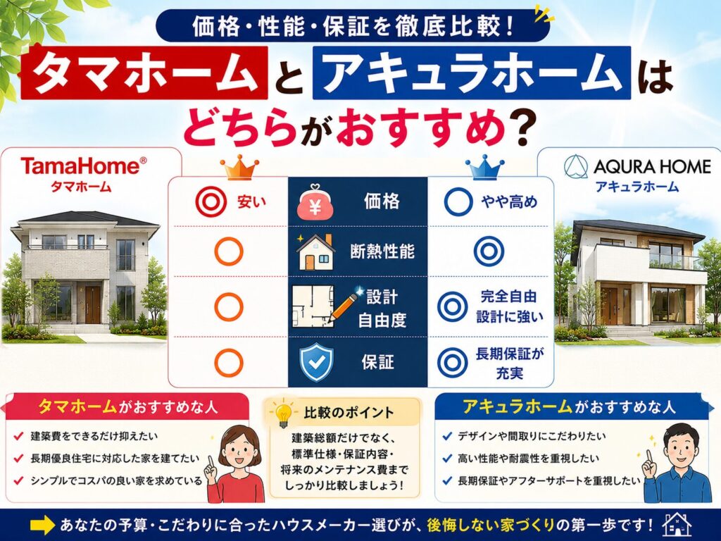 Q1. Which is recommended, Tama Home or Acura Home, when comparing price, performance, and warranty?