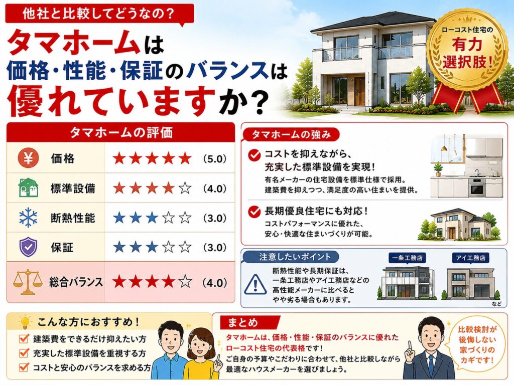 Q5. Compared to other house builders, does Tama Home really offer a superior balance of price, performance, and warranty?