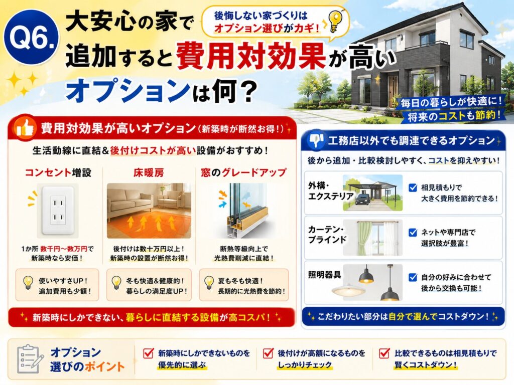Q6. Which optional add-ons for the "Dai-Anshin no Ie" (House of Great Peace of Mind) offer the best value for money?