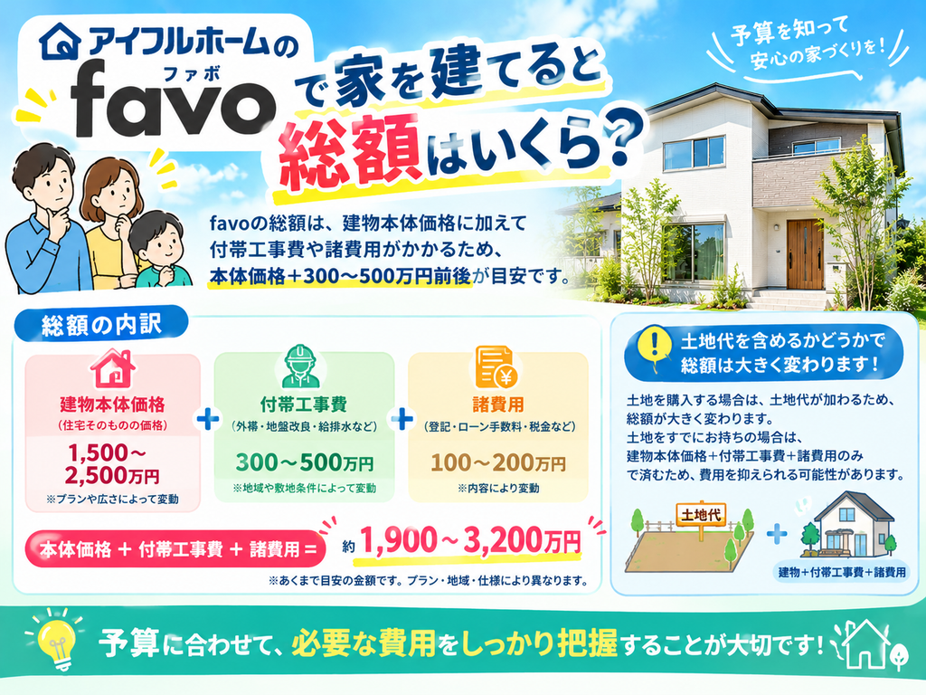 What is the total cost of building a house with favo?