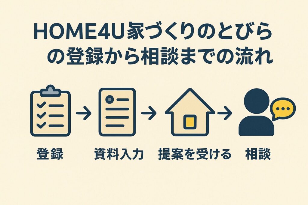 The process from registering with HOME4U Home Building Door to consultation