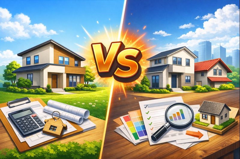 Comparison list of Aiful Homes and other home builders.