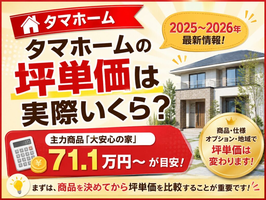 ①: What is the actual price per tsubo for a Tama Home house?