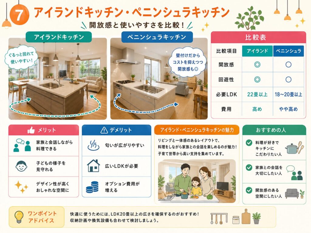 ⑦ Island Kitchen / Peninsula Kitchen