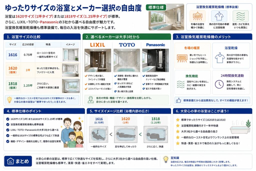 Spacious bathroom and freedom of choice in manufacturer selection