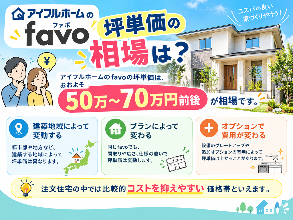 What is the average price per tsubo for Aiful Home's "favo"?