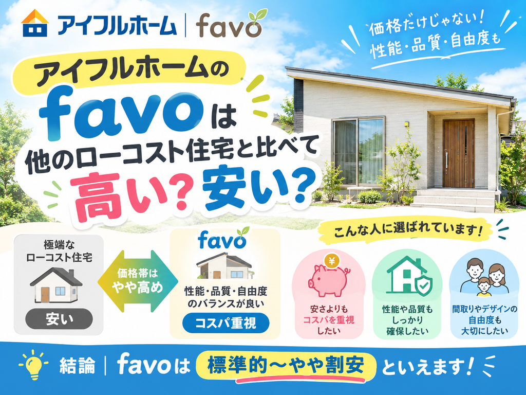 Is Aiful Home's "favo" more expensive or cheaper than other low-cost homes?