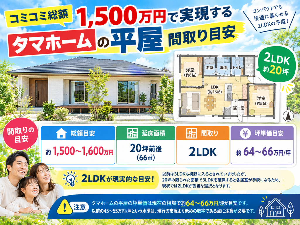 A Guide to Tama Home Single-Story Floor Plans for a Total All-Inclusive Price of 15 Million Yen
