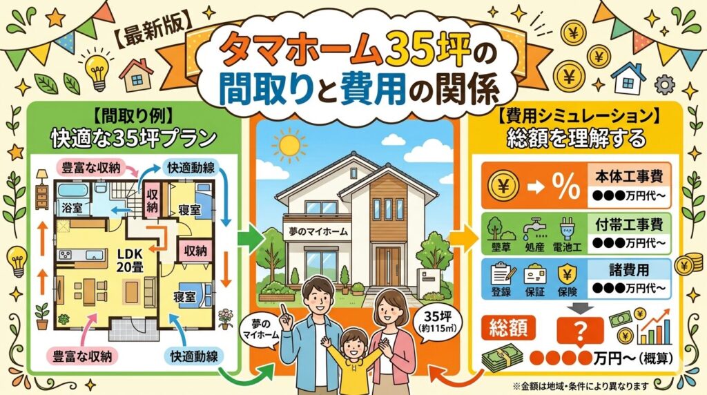 Relationship between Tama Home's 35-tsubo floor plan and cost