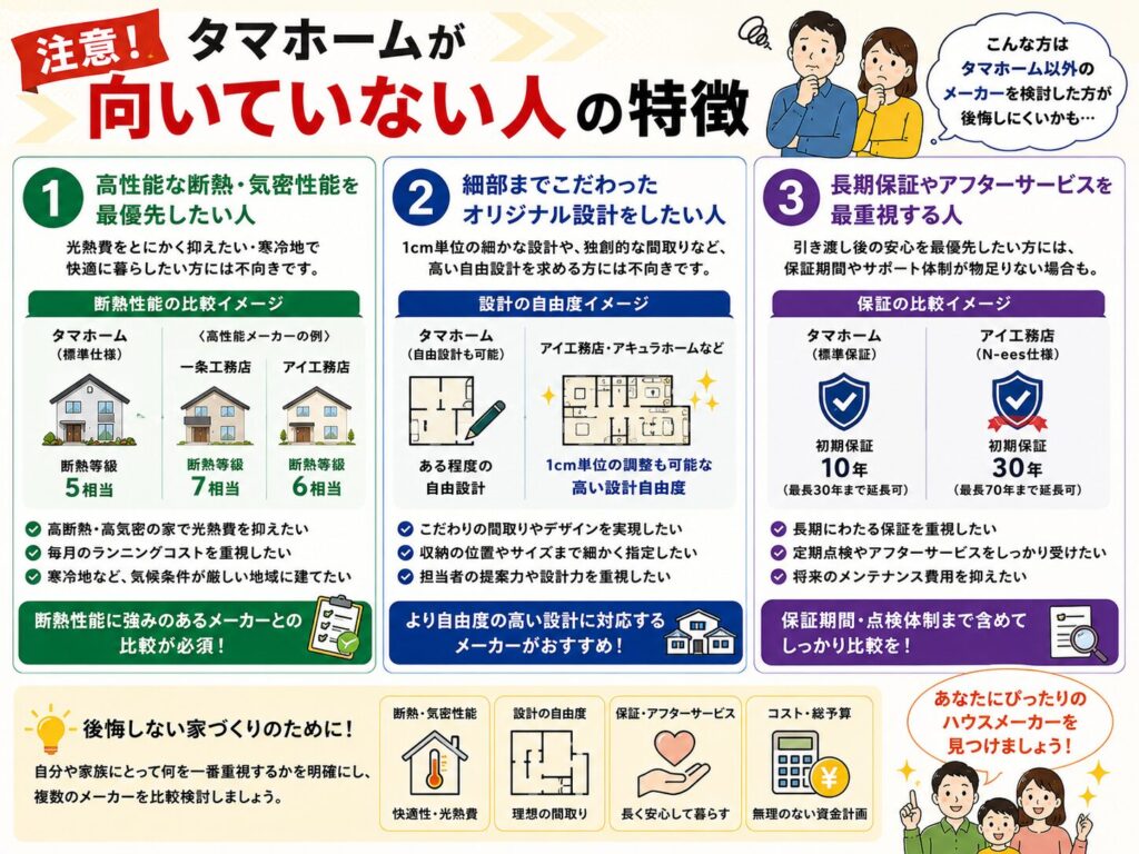 Characteristics of people for whom Tama Home is not suitable