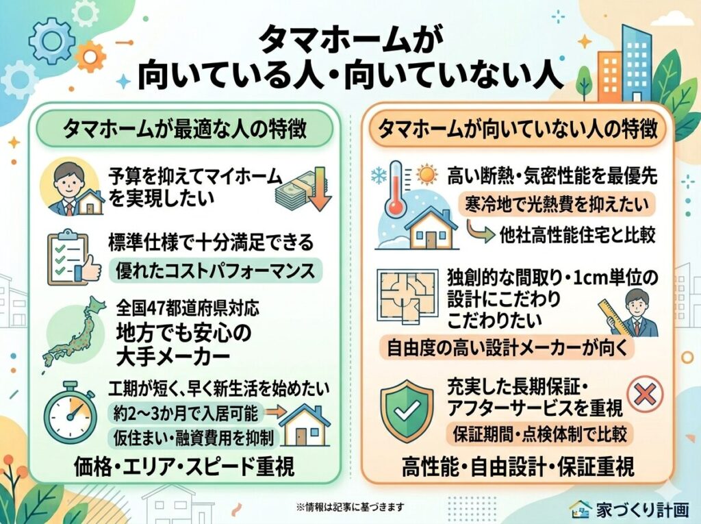 Who is Tama Home suitable for and who is not?