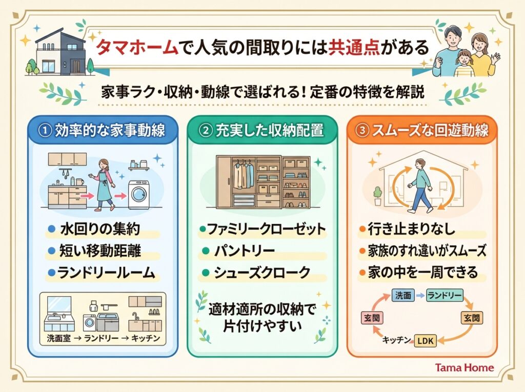 There are common features among the popular floor plans at Tamahome.