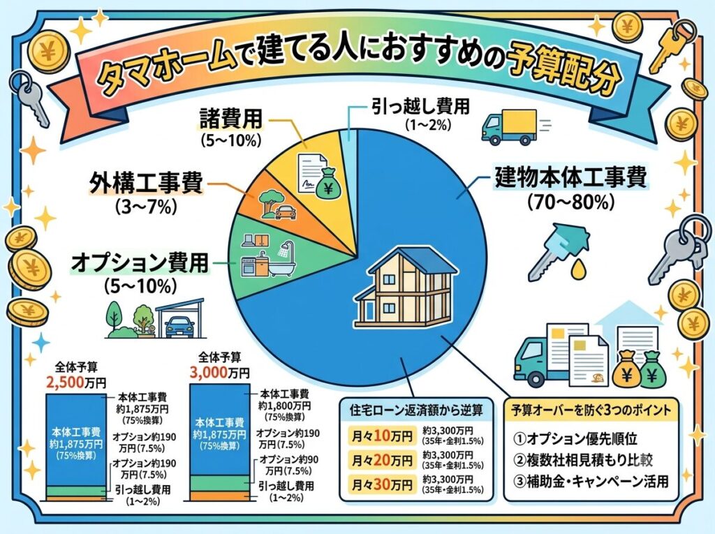 Recommended Budget Allocation for Building with Tamahome
