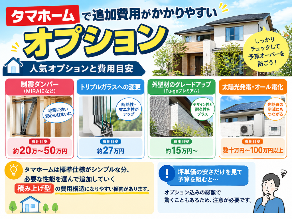 Options at Tamahome That Often Incur Additional Costs