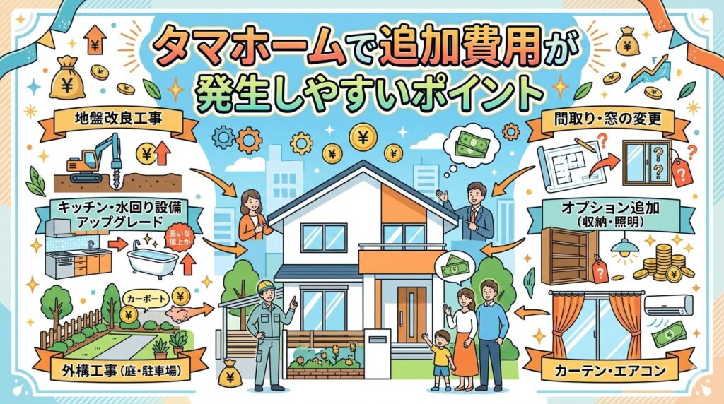 Points where additional costs are likely to occur with Tama Home