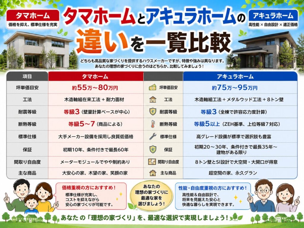 Side-by-Side Comparison of Tamahome and Aqura Home