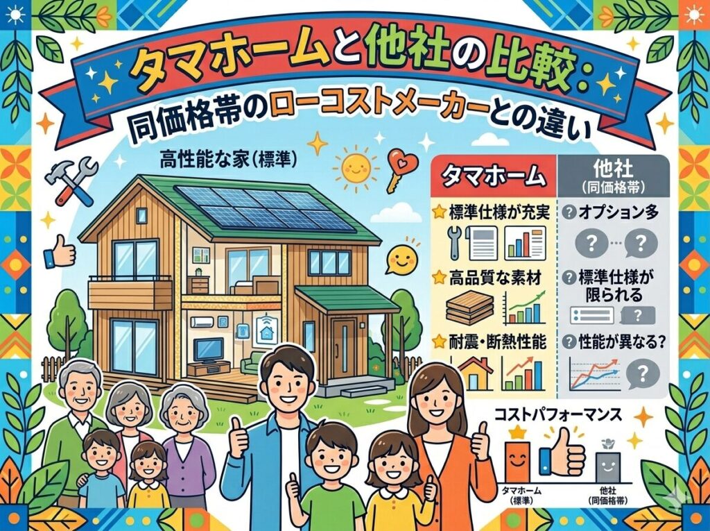 Comparison of Tama Home with other companies: Differences from low-cost manufacturers in the same price range