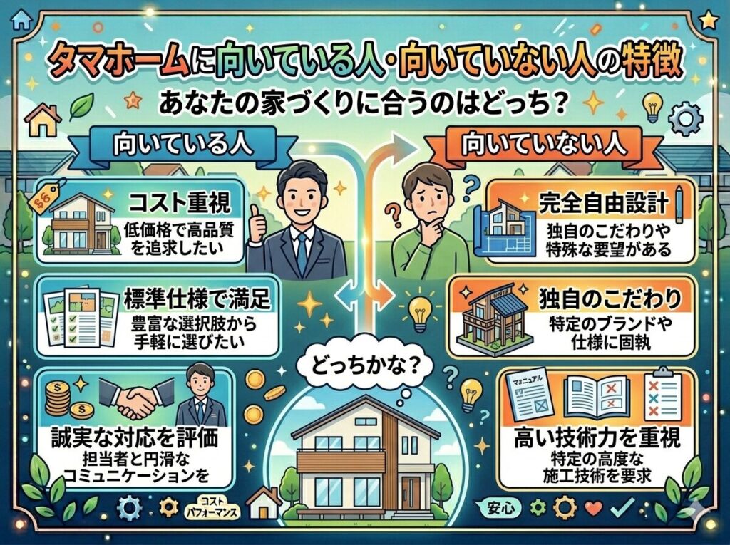 Characteristics of people who are suited and not suited to Tama Home
