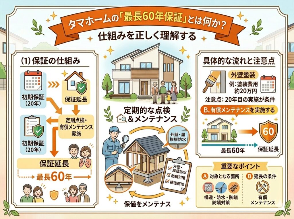 What is Tama Home's "up to 60-year warranty"? Understanding the system correctly.