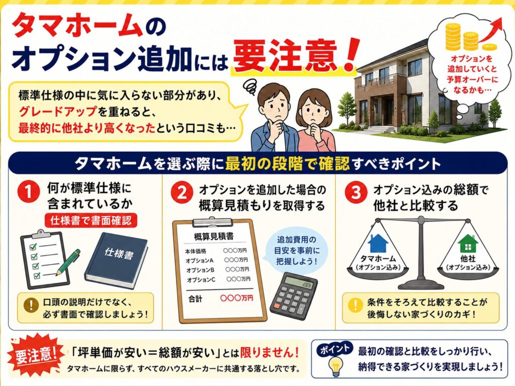 Be careful when adding options to Tama Home.