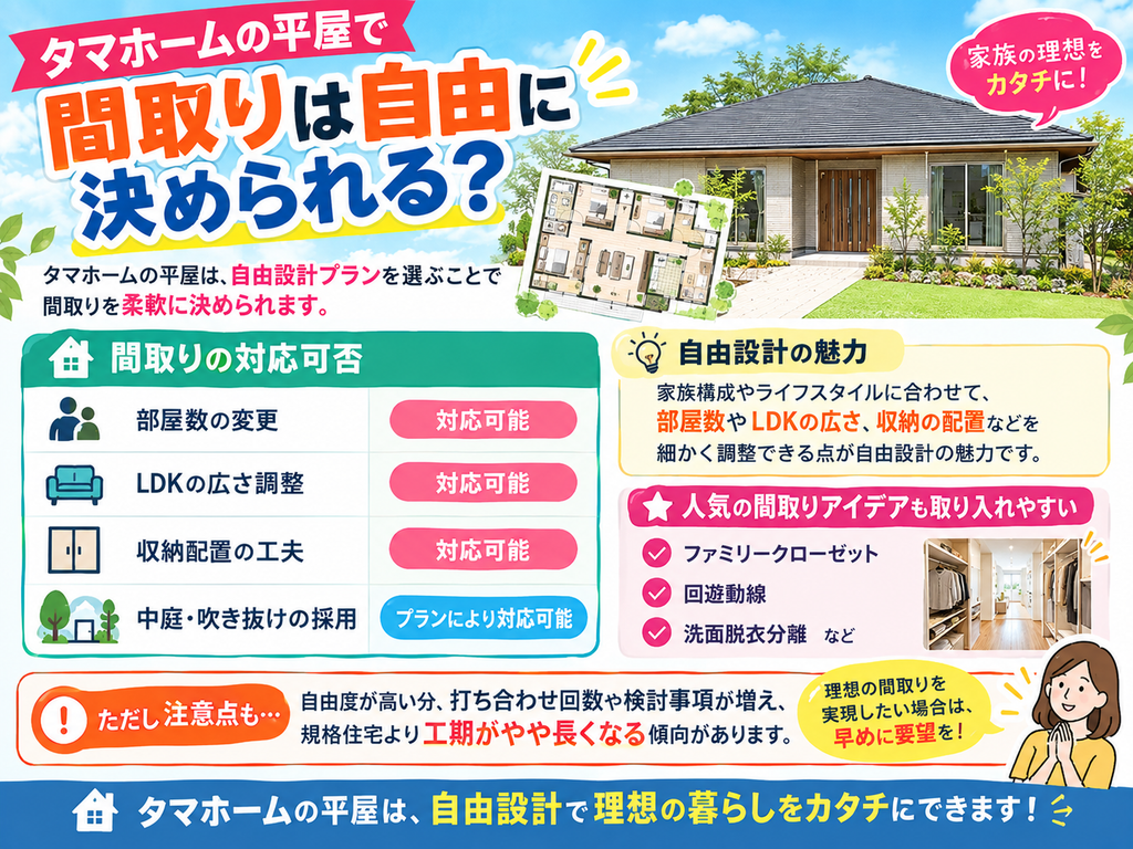 Can I freely decide the floor plan for a single-story Tamahome house?