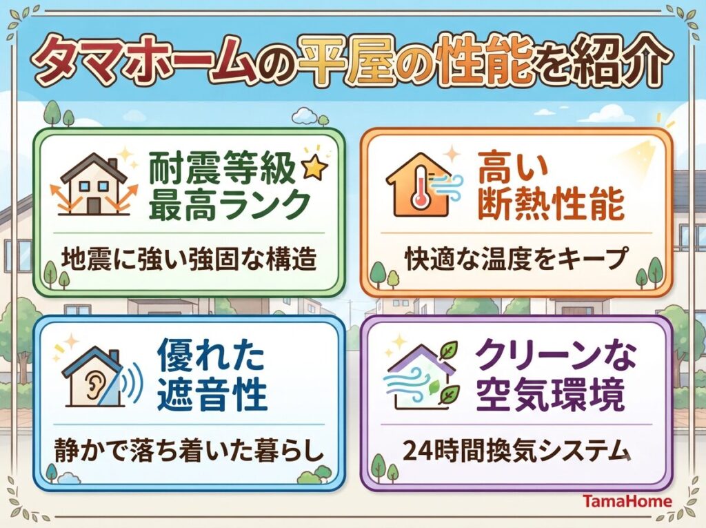 An overview of the performance features of Tamahome's single-story homes.