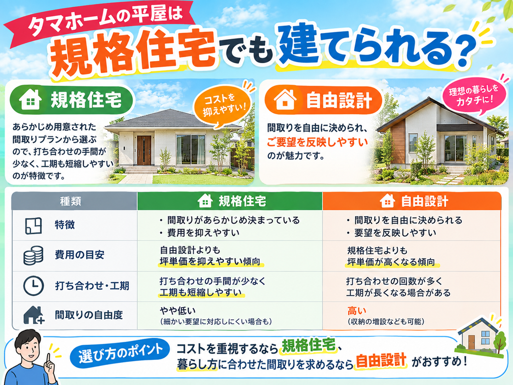 Can you build a single-story home with Tamahome using a standardized plan?