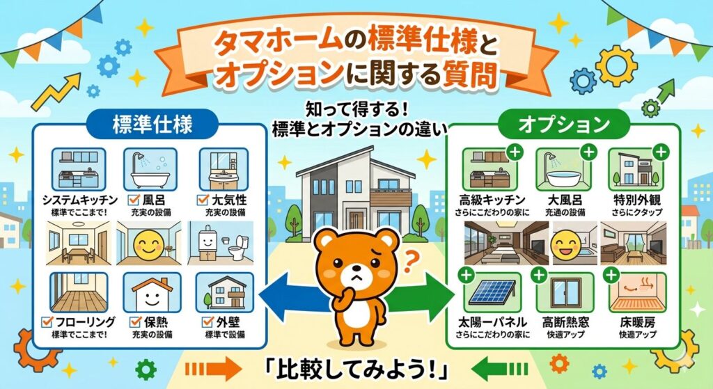 Questions about Tama Home's standard specifications and options.