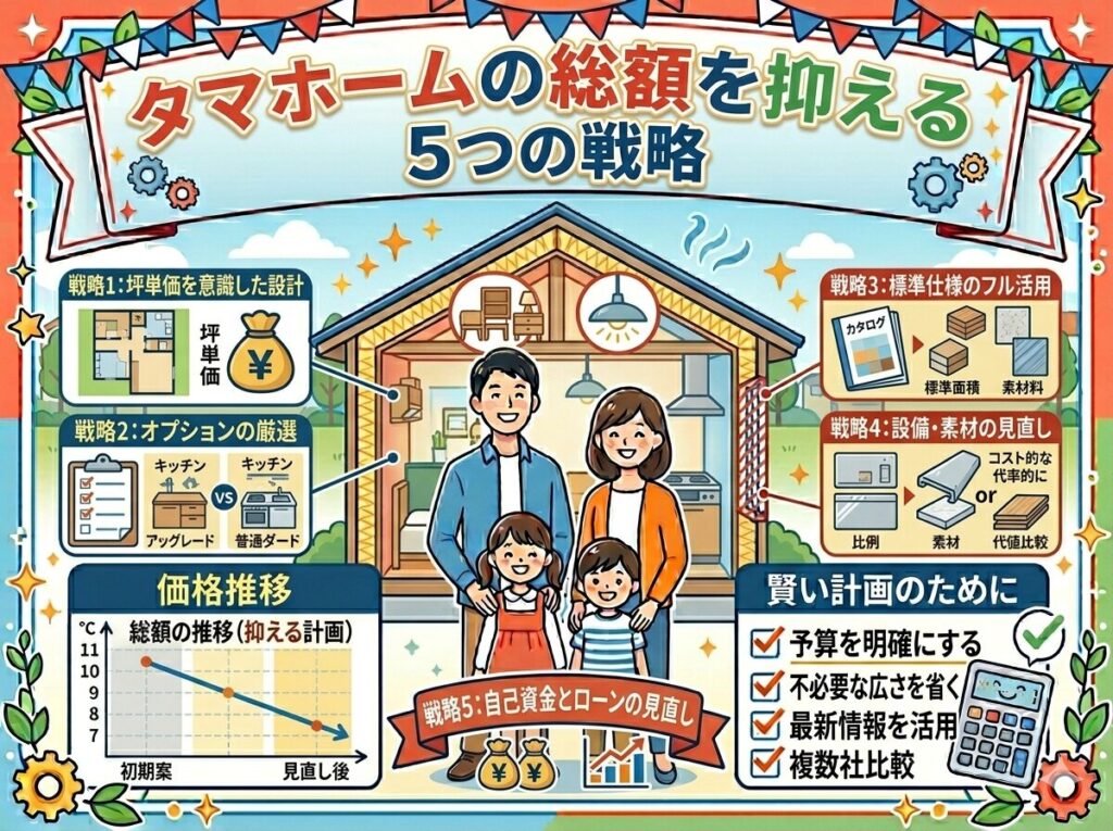 Five strategies to reduce the total cost of a Tama Home purchase.