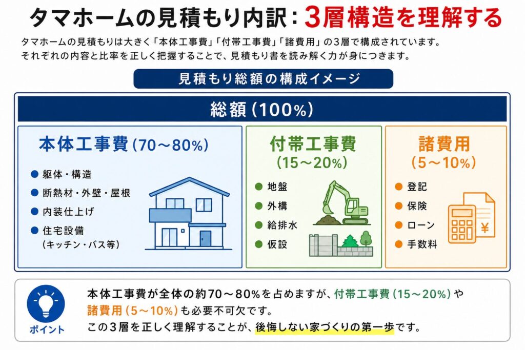 Breakdown of Tama Home's estimate: Understanding the 3-layer structure