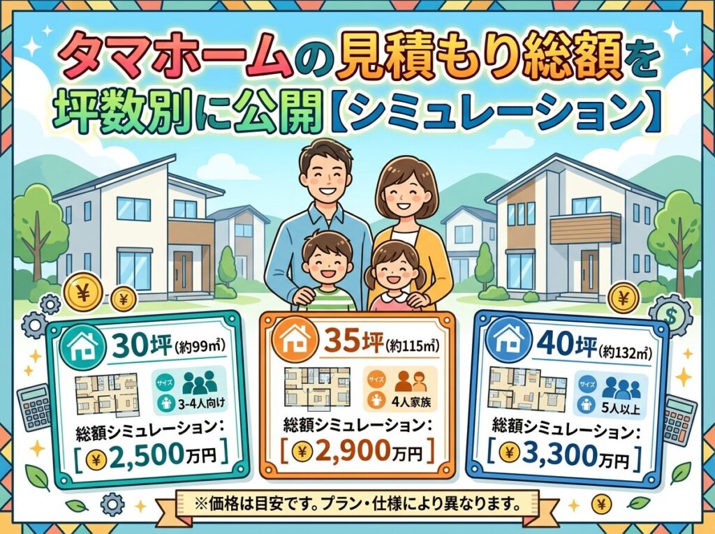 Tama Home's total estimated cost by square footage [Simulation]