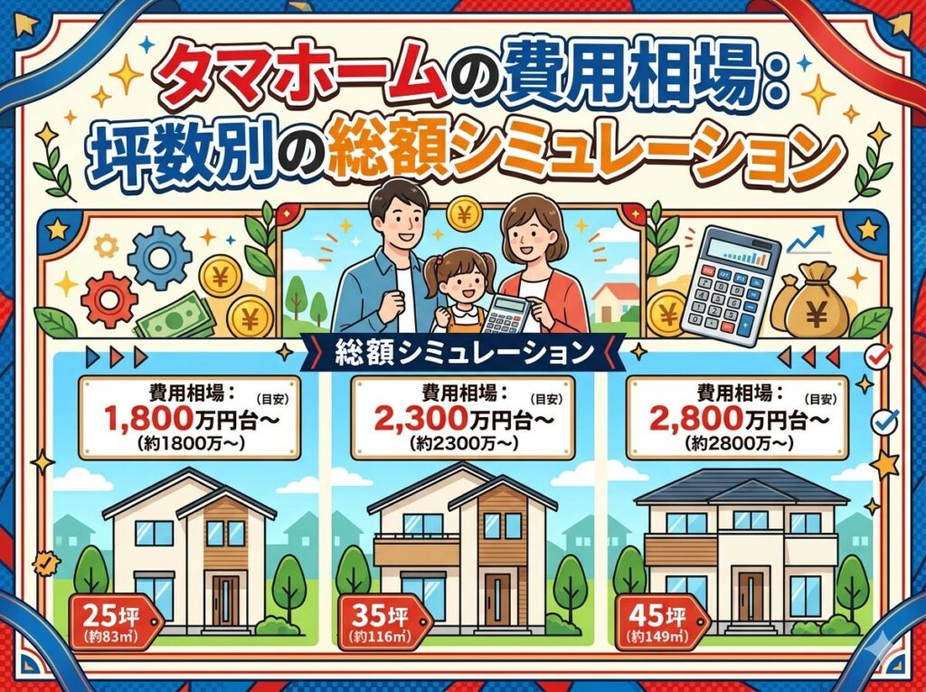 Tama Home's Cost Estimates: Total Cost Simulation by Square Foot Size