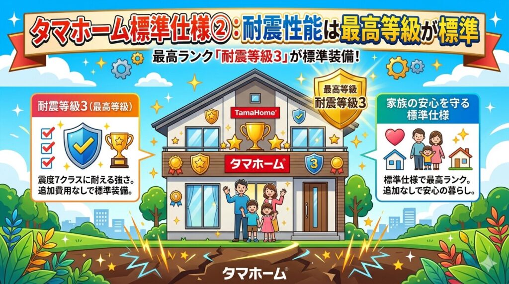 Tama Home Standard Specifications ②: The highest level of seismic performance is standard.