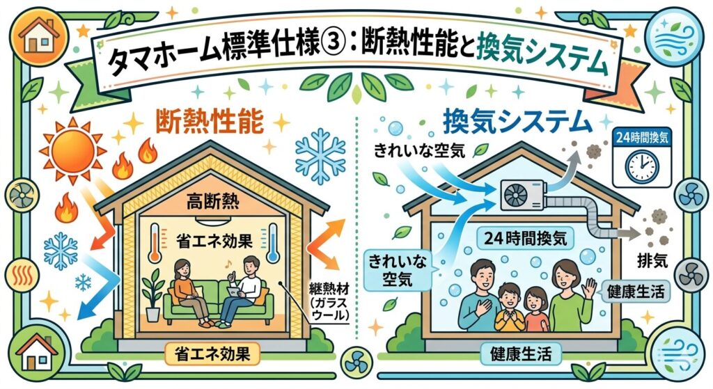 Tama Home Standard Specifications ③: Insulation Performance and Ventilation System