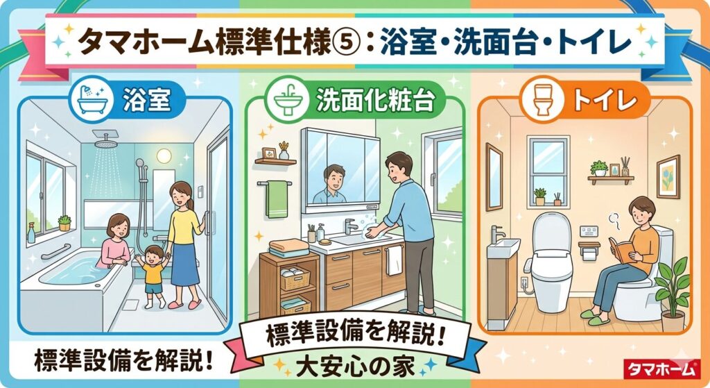 Tama Home Standard Specifications ⑤: Bathroom, Washbasin, Toilet