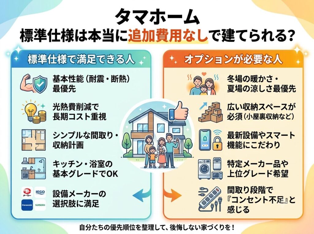 Can you really build a house using Tamahome's standard specifications without any additional costs?