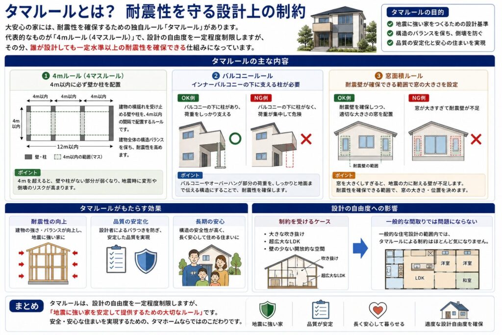 What are the Tamaru rules? Design constraints to ensure earthquake resistance.