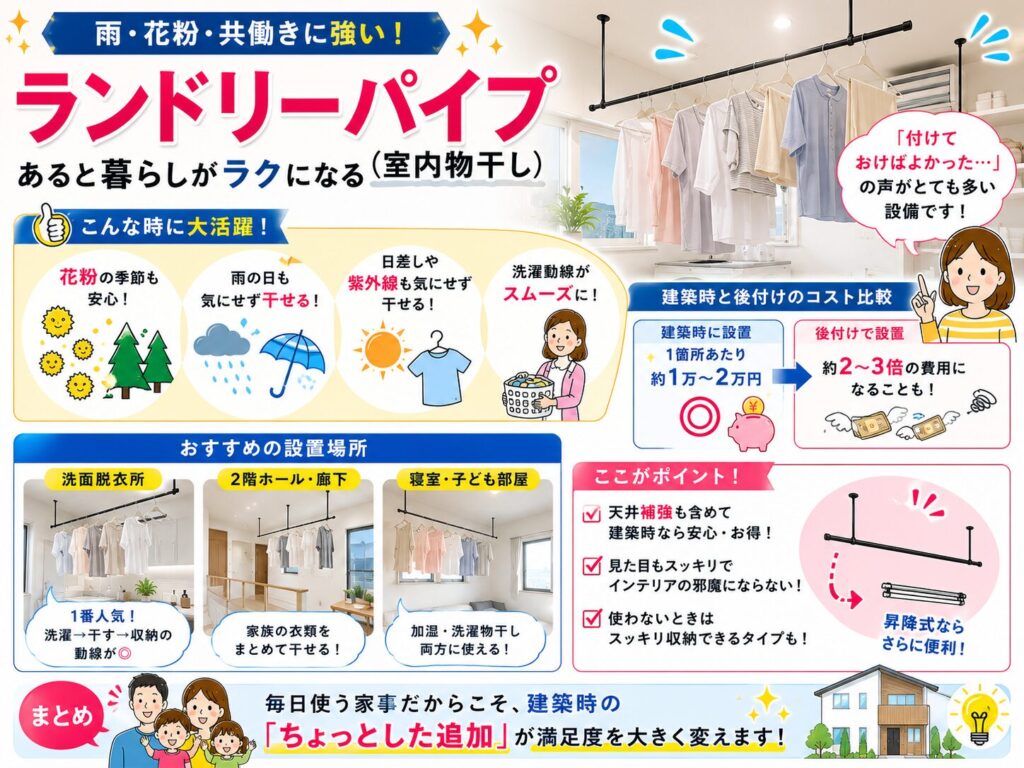 Laundry pipe (indoor drying rack)