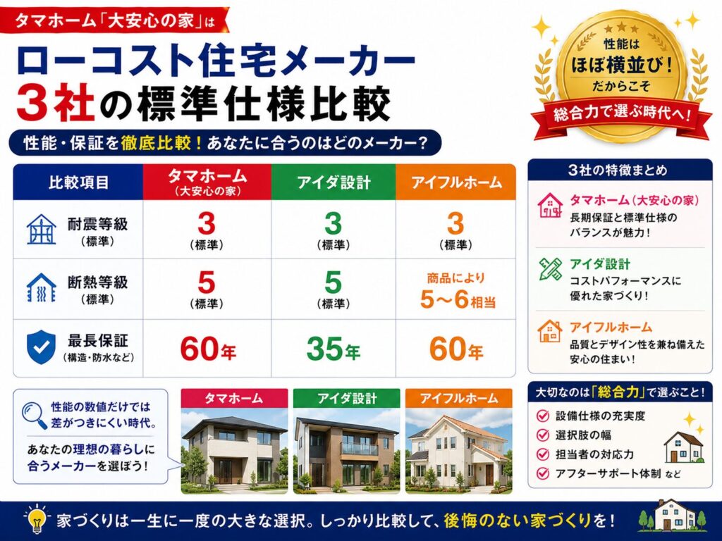 Comparison of Standard Specifications Among Three Low-Cost Housing Manufacturers