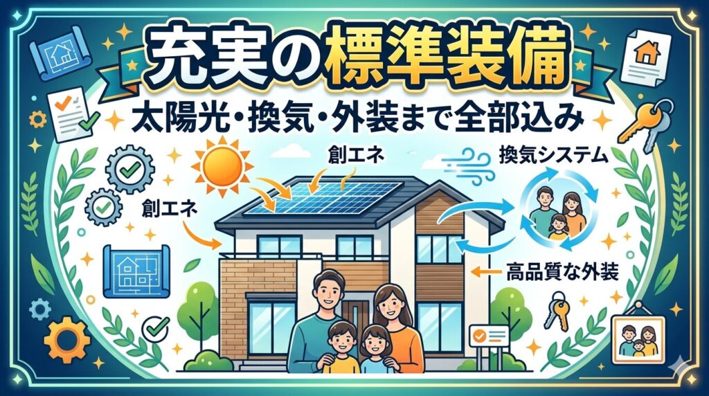 Comprehensive standard features | Includes everything from solar power and ventilation to exterior finishes.