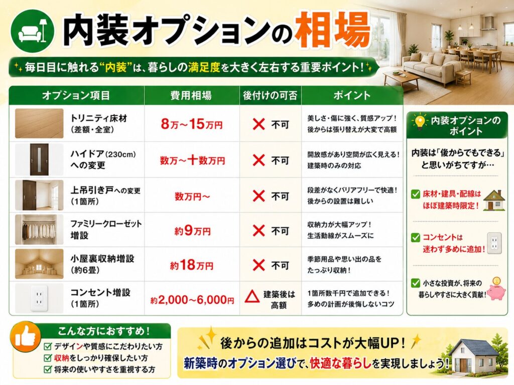 Average Prices for Interior Options